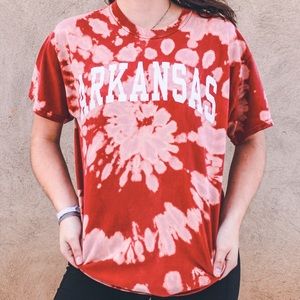 Custom Bleached University of Arkansas Tee